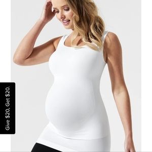 Blanqi Maternity Tank Top, Size Large, White